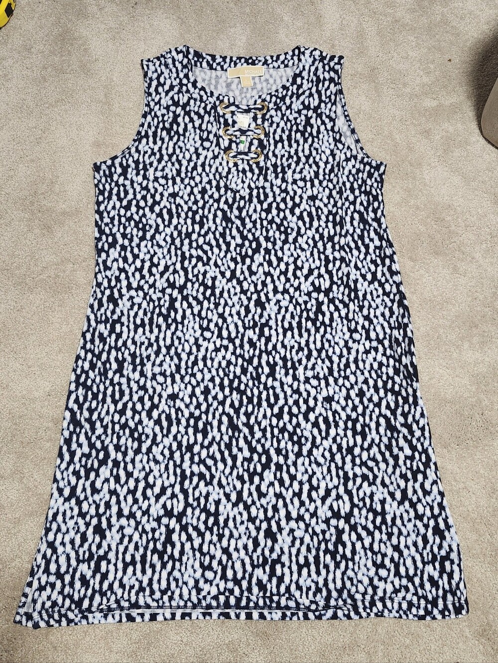 Michael‎ Kors Womens Sleeveless Black & White Dress size Large, Stretch Material